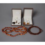 A Collection of Various Coral and Amber Jewellery