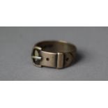 A Silver Belt Buckle Ring, 5.1g Size P