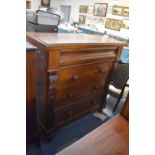 A Late 19th Century Scottish Mahogany Veneered Chest of Three Long Drawer with Secret Drawer Over,