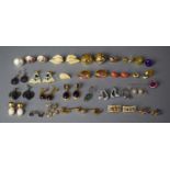 A Collection of Various Metal and Enamelled Stud Earrings