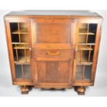 An Edwardian Oak Breakfront Side By Side Hall Bureau, 121cm Wide