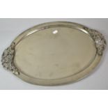 A Modern Oval Silver Plated Two Handled Tray Decorated in Relief with Vines and Grapes, 48cm Wide