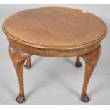 A Mid 20th Century Circular Oak Coffee Table on Cabriole Supports, 53cm Diameter