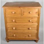 A Modern Pine Bedroom Chest of Two Short and Three Long Drawers, 91cm wide