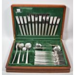 A Modern Cased Canteen of Stainless Steel Cutlery by Viners