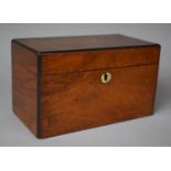 A 19th Century Mahogany Tea Caddy with Hinged Lid to Fitted Interior Having One Tea Store and Cobalt
