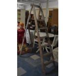 A Vintage Wooden Five Step Step Ladder