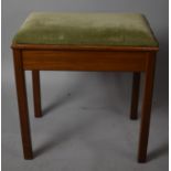 A Late 20th Century Rectangular Piano Stool with Upholstered Hinged Seat, 49cm wide