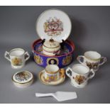 A Collection of Corronationwares to Include Tin, Wedgwood and Co. Lidded Box, Two Handled Loving
