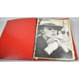 A Ring Binder Album Containing Various Photographs, Prints etc, 43.5cm high