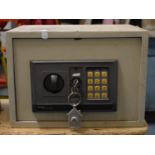 A Push Button Combination Safe with Key, 35cm wide