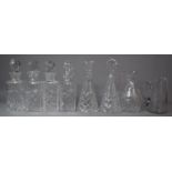 A Collection of Cut Glass Decanters to Include Four Royal Brierley Spirit Decanter, Jug etc
