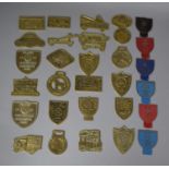 A Collection of Brass Yesteryear Plaques to Include Malpas, Llangollen, Hampton Old Hall etc