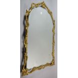 A Mid 20th Century Gilt Metal Framed Arched Top Wall Mirror