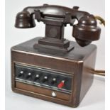A Vintage Bakelite and Wooden Dictograph Telephone System