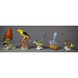 A Collection of Five Various Bird Ornaments ro Include Goebel, Crown etc