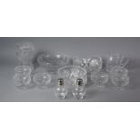 A Collection of Cut Glass to Include Bowls, Heavy Cut Glass Vase, Large Engraved Tankard (