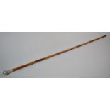 A Silver Topped Swagger Stick, No Regimental Badge, 62cm long
