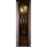 A German Oak Cased Three Weight Edwardian Long Case Clock with Winterhalder Movement, Working Order,