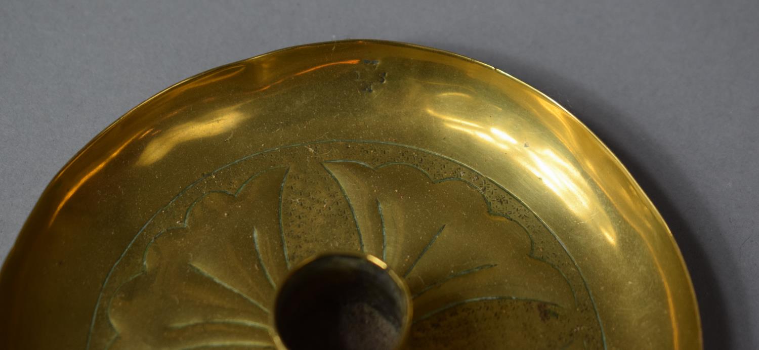 A Keswick School of Art Hand Made Brass Circular Candlestick Signed D Richardson, 11.25cm Diameter - Image 2 of 3