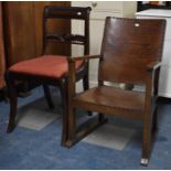 A Mahogany Dining Chair and a Vintage Wooden Armchair