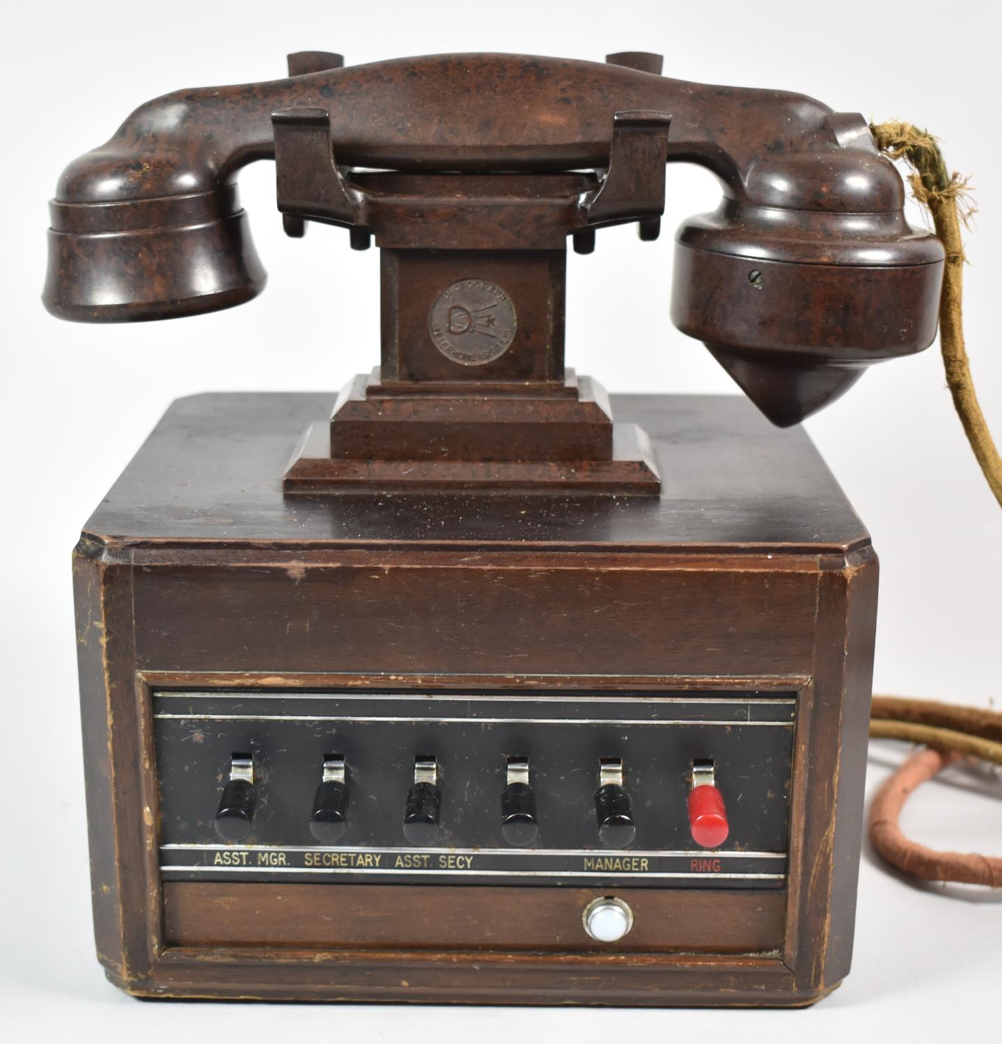 A Vintage Bakelite and Wooden Dictograph Telephone System - Image 2 of 5