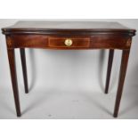A 19th Century Mahogany Serpentine Front Lift Top Tea Table, 90cm wide