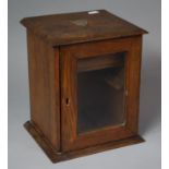 An Edwardian Oak Smokers Cabinet with Fitted Interior to Include Top Drawer and Pipe Rack, Missing