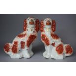 A Pair of Large Staffordshire Spaniels, 31cm high