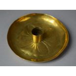 A Keswick School of Art Hand Made Brass Circular Candlestick Signed D Richardson, 11.25cm Diameter