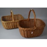 Two Vintage Wicker Shopping Baskets