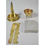 A Collection of Military Trench Art to Include Three Legged Cauldron, Shell Ashtray/Lighter,