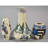 Three Moorcroft Vases, The Largest 19cm high