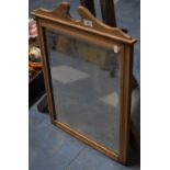 A Vintage Pine Rectangular Wall Mirror, with Bevelled Glass, 50cm wide