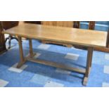 A Mid 20th Century Oak Refectory Style Dining Table, 183cm x 76cm