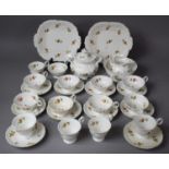 A 19th Century Floral Floral Decorated Teaset to Comprise Cake Plates, Slop Bowl, Milk Jug, Lidded