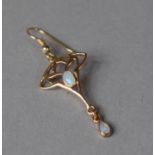 A Pretty 14ct Gold and Opal Drop Earring, Single but Could be Repurposed as Pendant, 2.1g