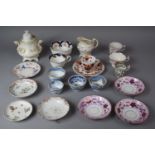 A Collection of 19th Century and Later English Ceramics to include Blue and White Teabowls, Pink