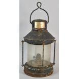 A Vintage Cylindrical Ship's Anchor Light, Pattern 3592 by Metal Industries Ltd, Hamilton, Canada,