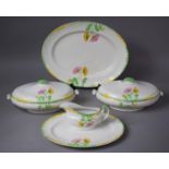 A Mid 20th Century Bridgwood Floral Hand Painted Part Dinner Wares to Comprise Two Oval Serving