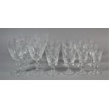 Three Set of Six Wine Glasses, Sherry Glasses and Liqueur Glasses