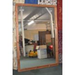 A Mid 20th Century Pine Framed Shop Dressing Mirror, 133cm x 94cm