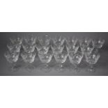 A Collection of Royal Brierley Cut Glass Bruce Pattern Shallow Wines (19 in Total)