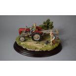 A Danbury Pint Country Artists Figure Group, "Autumn Sunshine" on Oval Wooden Plinth, 26cm wide