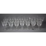 A Collection of Royal Brierley Cut Glass Bruce Pattern Short Wine Glasses (22 in Total)
