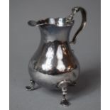 A Georgian Silver Cream Jug of Baluster Form on Three Trefoil Feet, London 1764, 90.5g