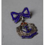A Royal Navy Sweetheart Brooch in Silver and Enamel