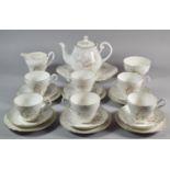 A Mid 20th Century Pall Mall Ware Floral Pattern Teaset Comprising Six Trios, Cream, Sugar, teapot