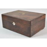 A Late 19th Century Rose Wood Work Box for Restoration, 30.5cm Wide