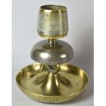 A Late 19th/Early 20th Brass Hotel Bar Bell and Match Striker by Downton and Co., 15.5cm high